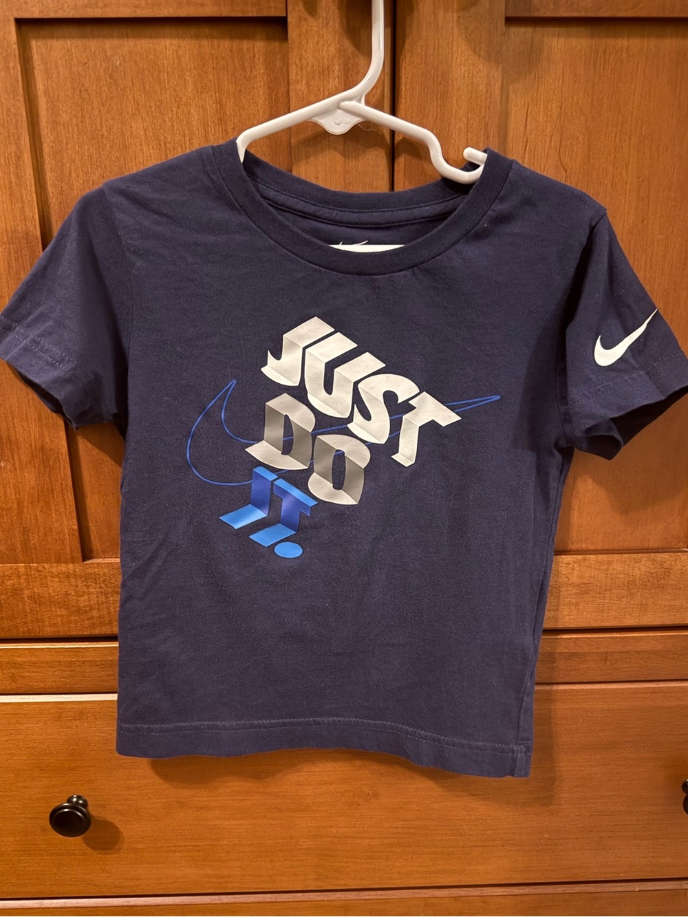 Nike Toddler Boys Just Do It Graphic T-Shirt - Size 3T Navy Blue Swoosh Athletic